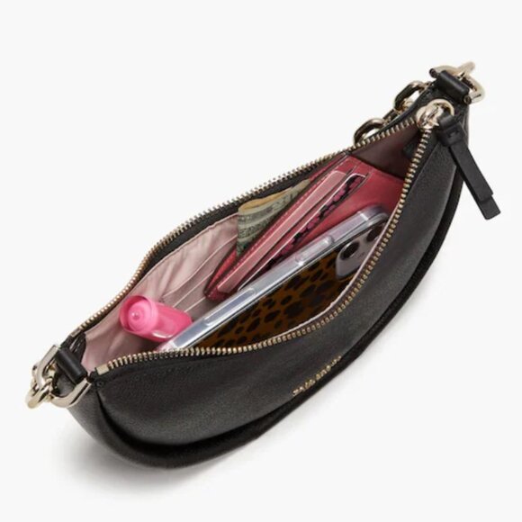 Kate Spade Smile Crossbody Bag Small Silver Metallic Tweed Chain Strap Org Pkg - Picture 12 of 13